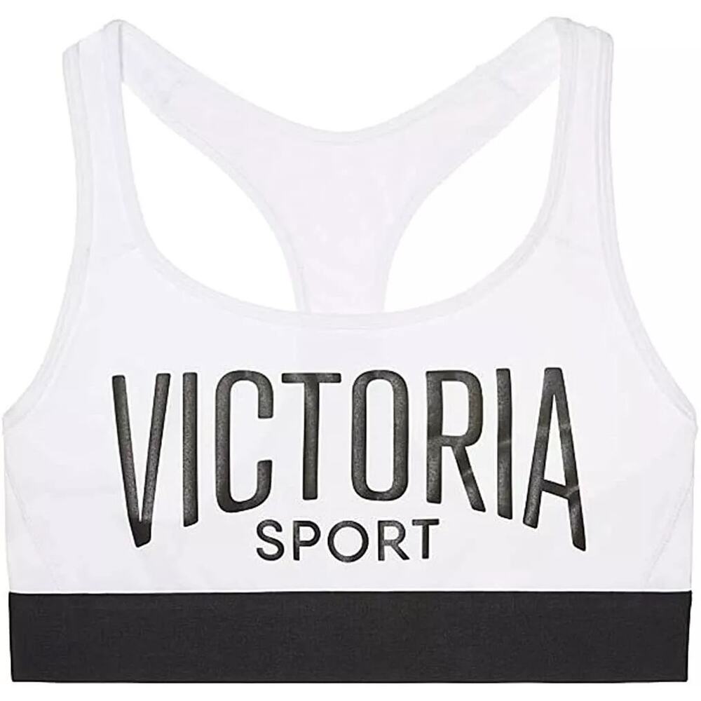 Victorias Secret VSX The Player Racerback Unlined Sports‎ Bra Logo White Size XS